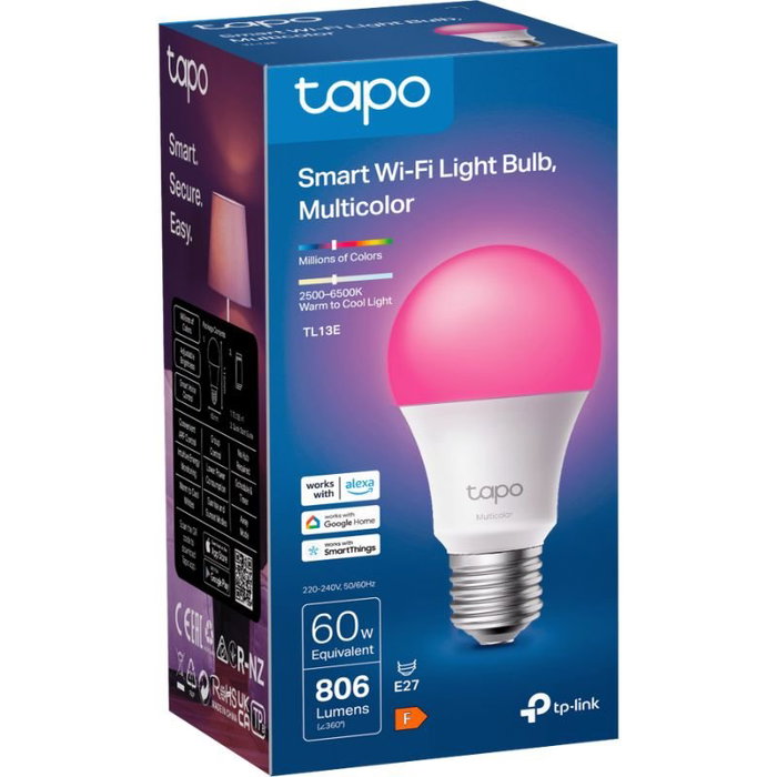 Tp-Link Bombilla LED WiFi Inteligente Tapo TL13E E27 RGB Regulable Compatible con Alexa y Google